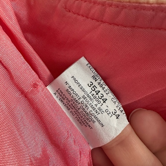 Gunne Sax Dress Formal Strapless Pink Prom Vintage Jessica McClintock Size Large - Picture 10 of 11